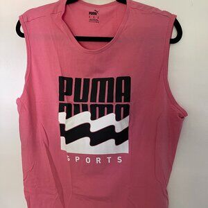 Men's Pink Puma Sleeveless Shirt XL